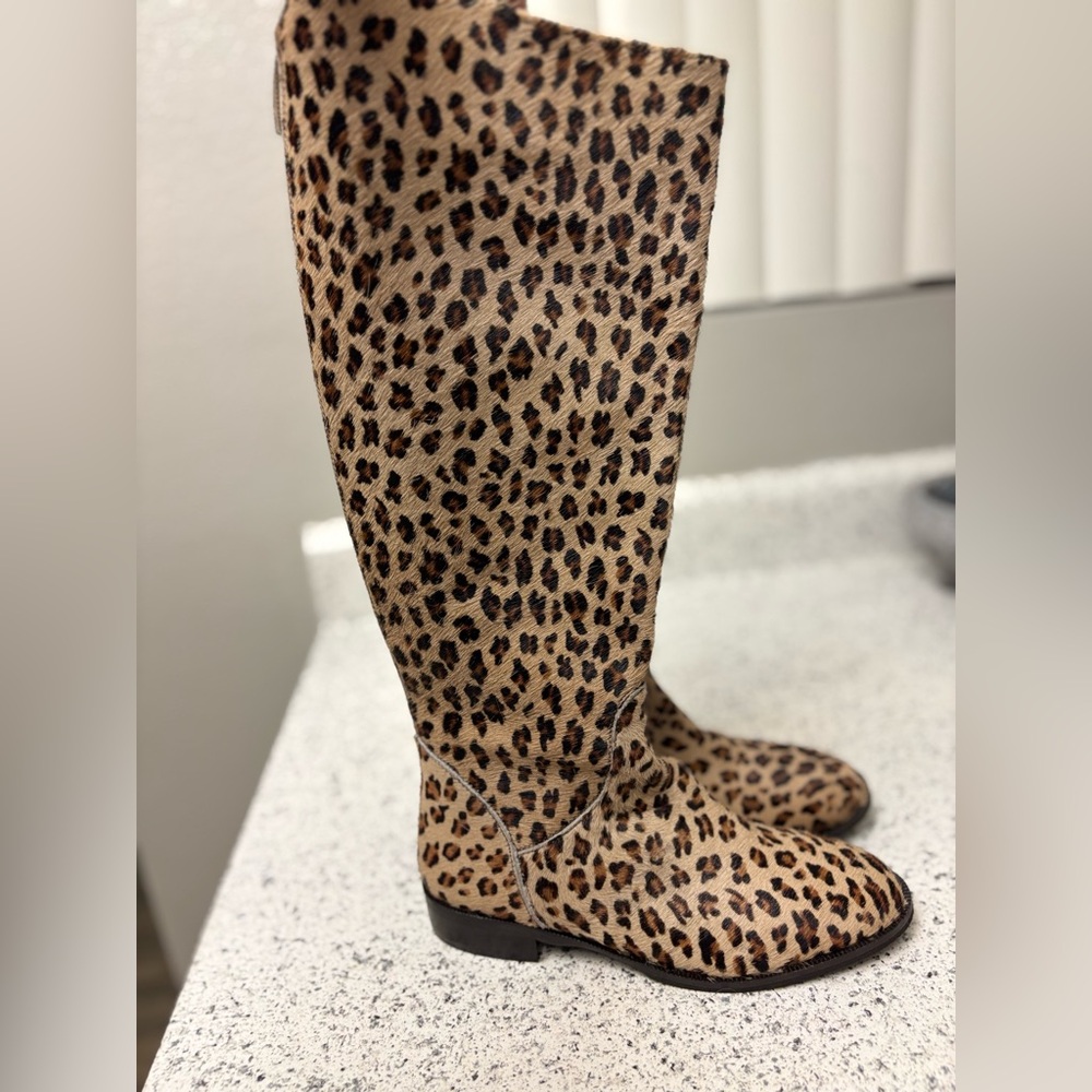 Stella Monelle by Vera Gomma Womens leopard calf hair boots